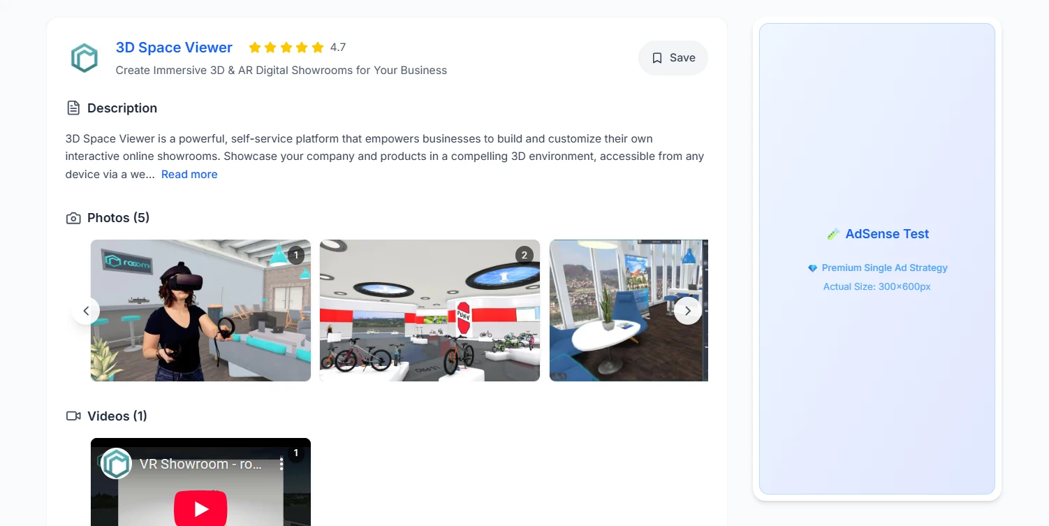Product page advertisement example
